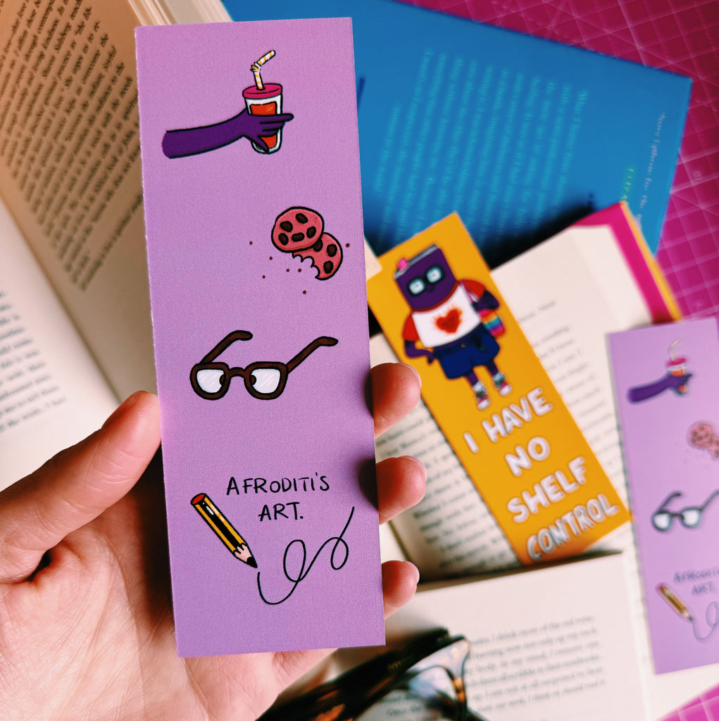“No shelf-control” bookmark - Afroditi's Art