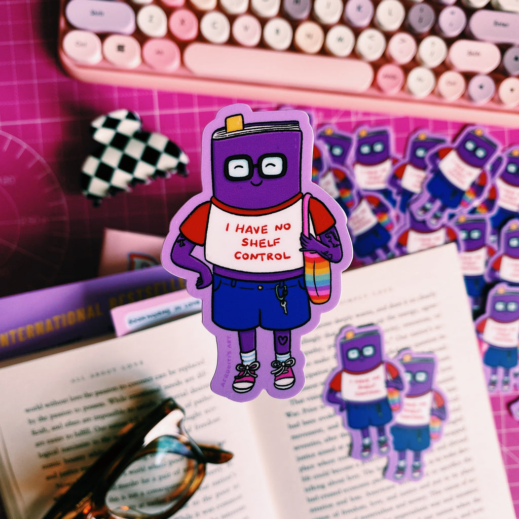 “No Shelf Control” diecut sticker - Afroditi's Art