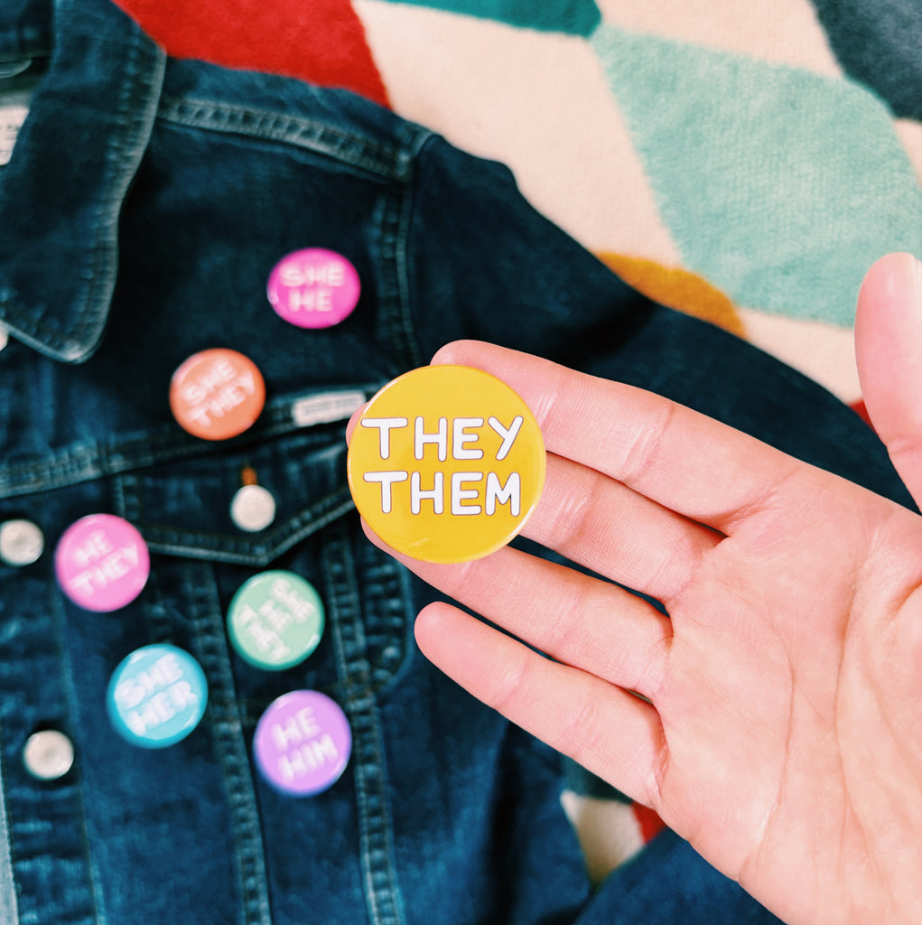 Pronoun Badge - Afroditi's Art