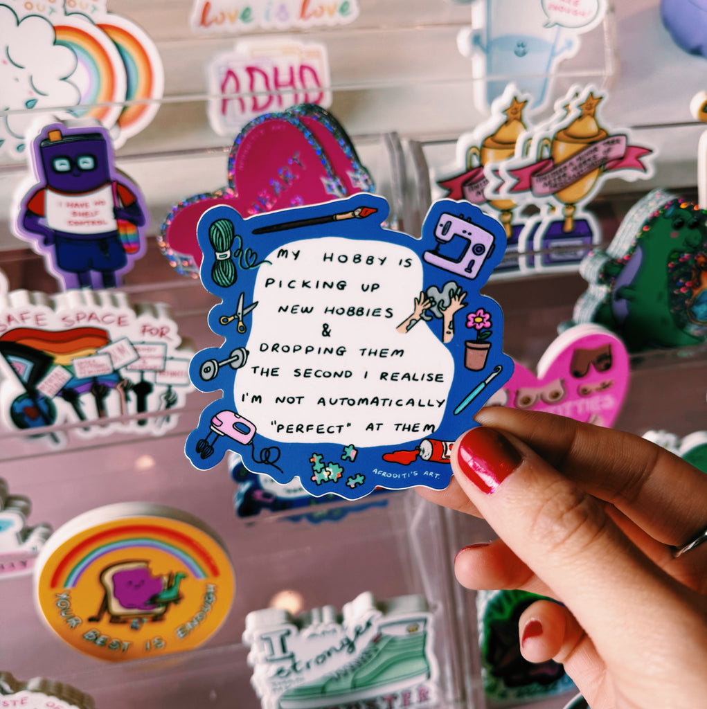 “Hobby” diecut sticker - Afroditi's Art