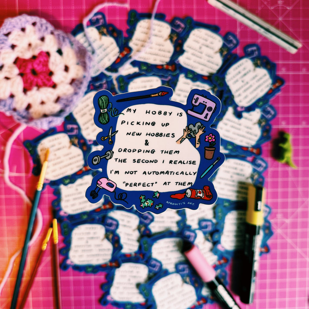 “Hobby” diecut sticker - Afroditi's Art