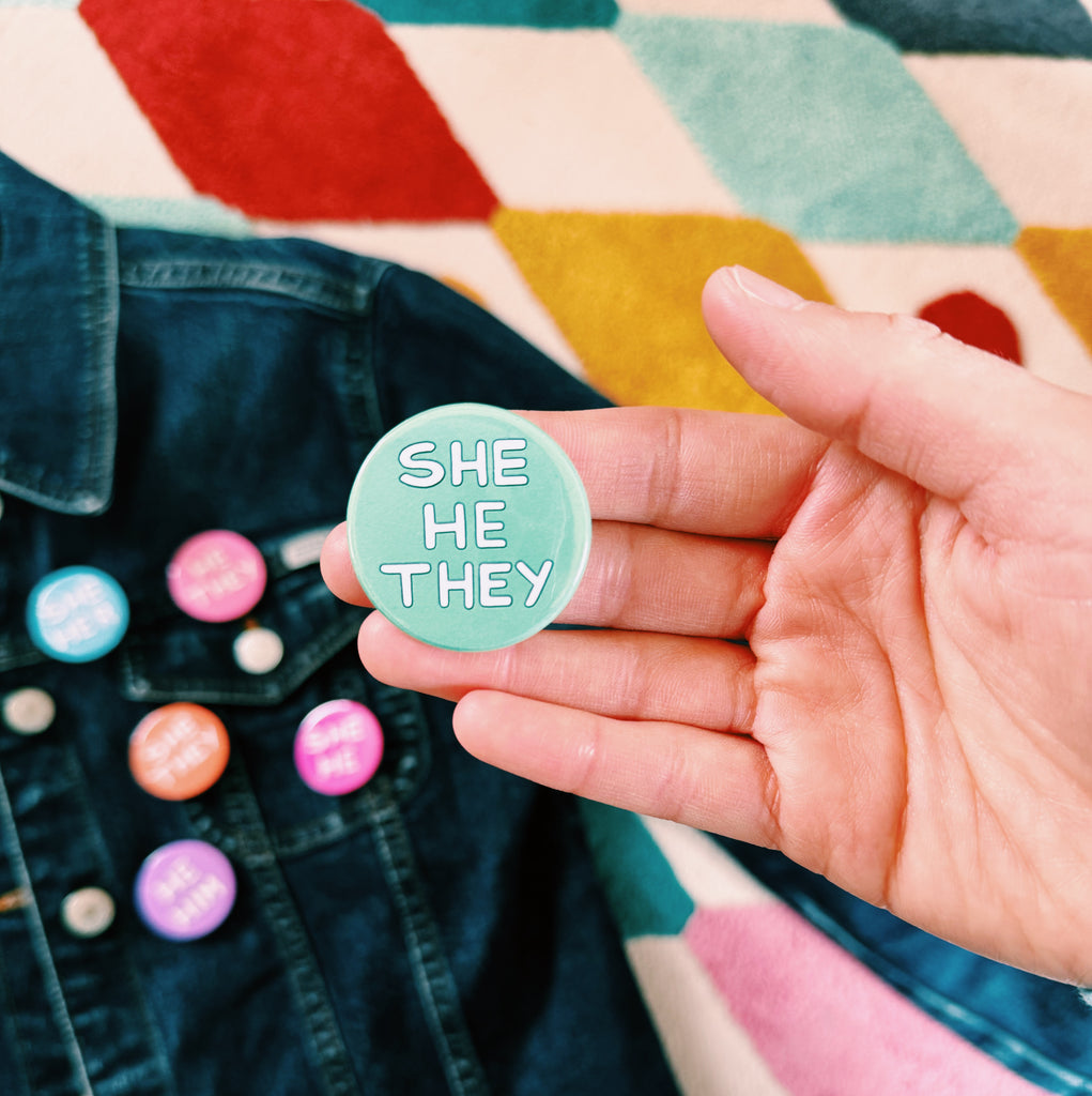 Pronoun Badge - Afroditi's Art