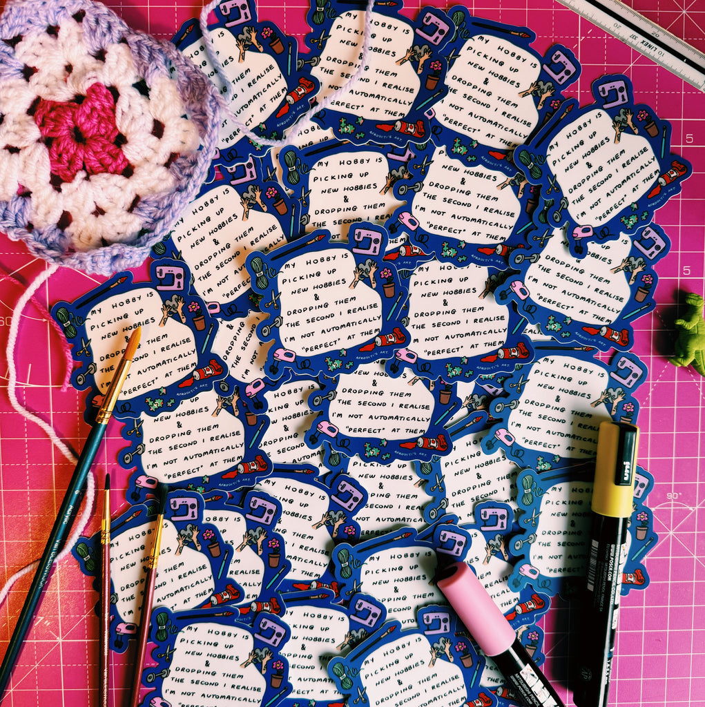 “Hobby” diecut sticker - Afroditi's Art