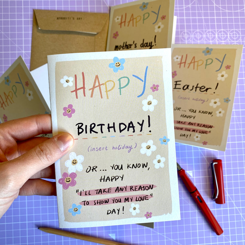 “Happy” card - Afroditi's Art