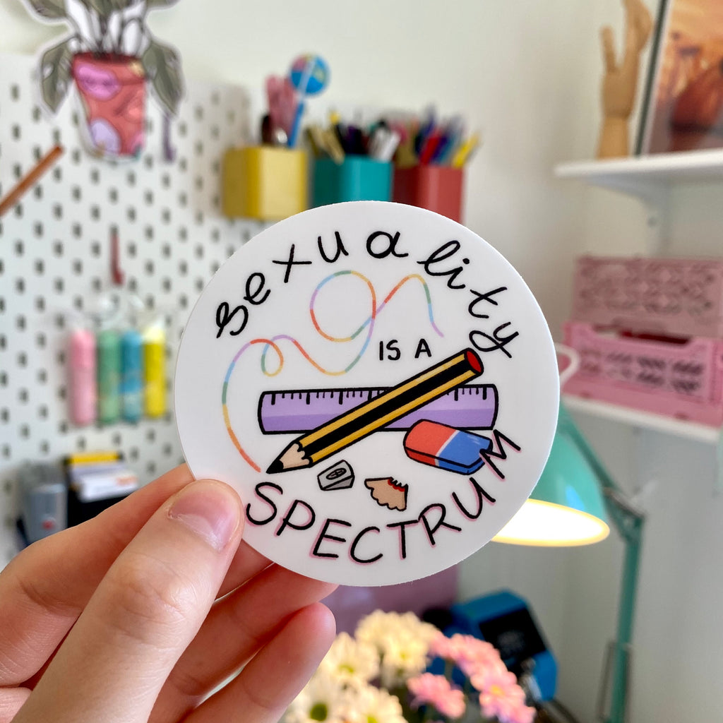 “Sexuality Is A Spectrum” diecut sticker - Afroditi's Art