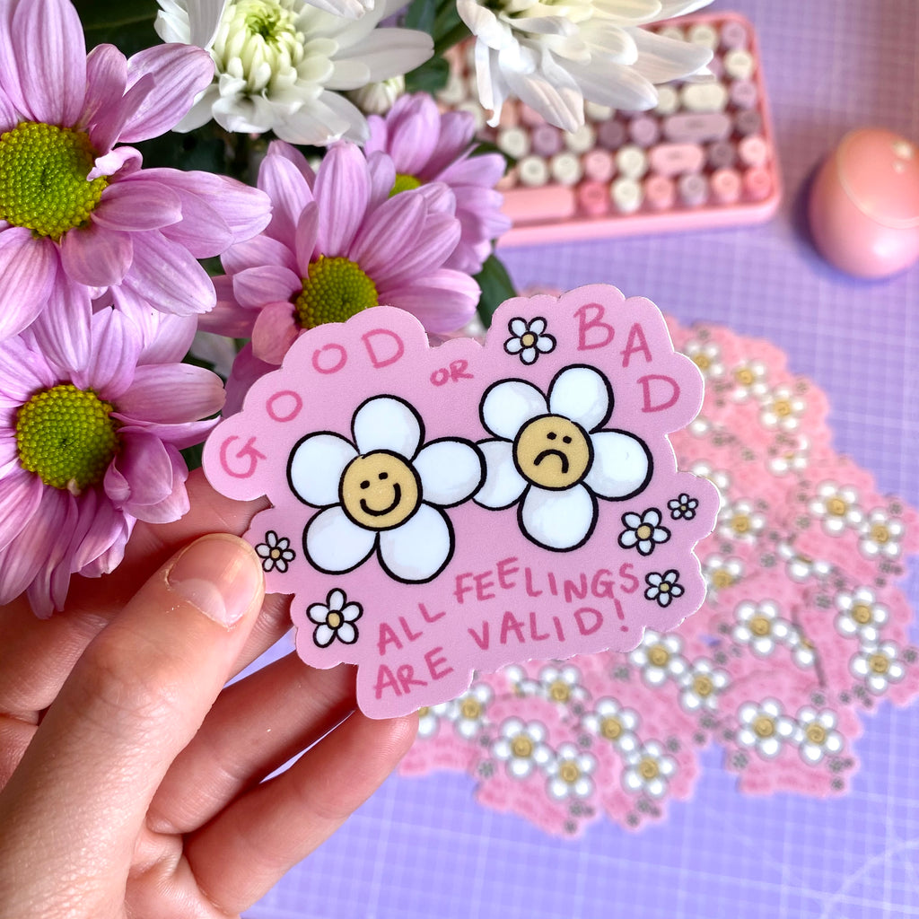"All Feelings Are Valid" diecut sticker - Afroditi's Art