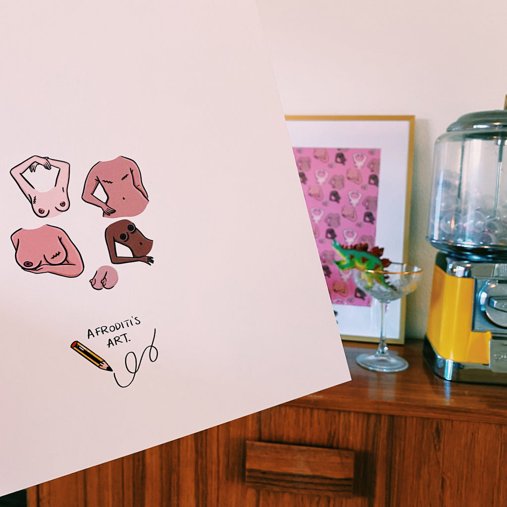 “Breast Cancer Awareness Boobies” print - Afroditi's Art