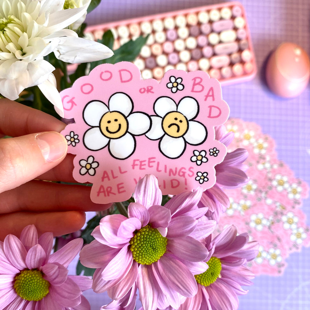 "All Feelings Are Valid" diecut sticker - Afroditi's Art