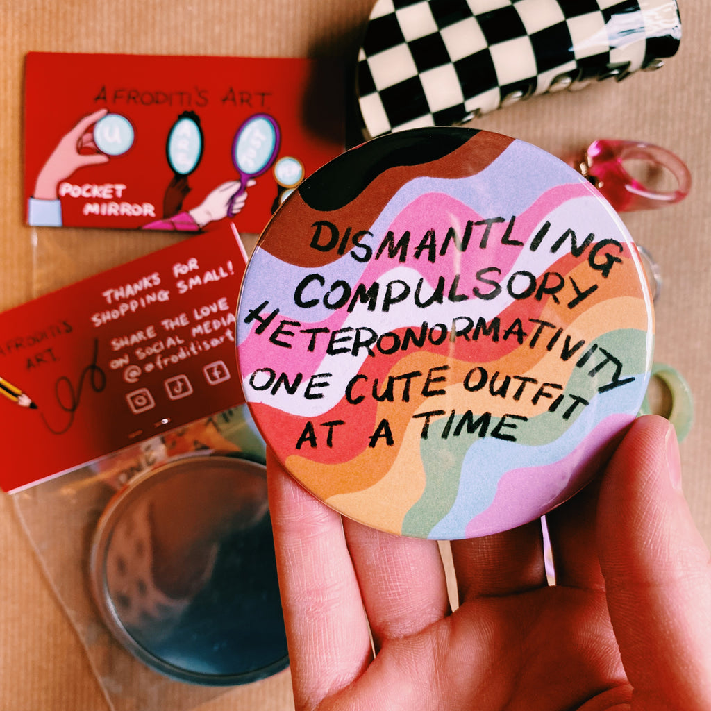 “Rainbow” pocket mirror - Afroditi's Art