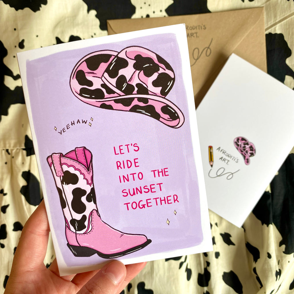“Yeehaw” greeting card - Afroditi's Art