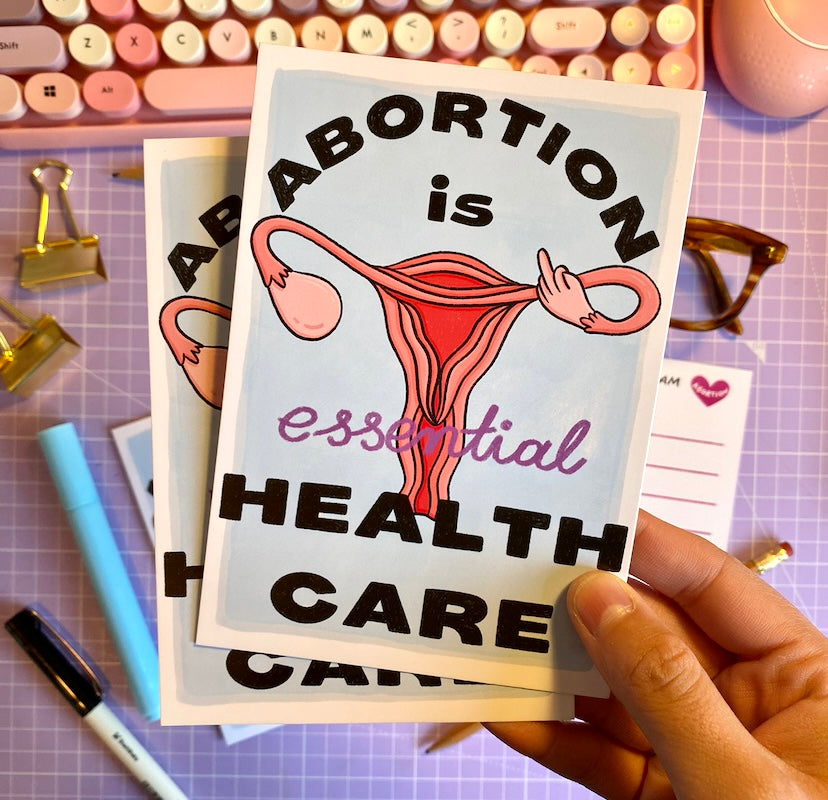 “Abortion Is Healthcare” postcard - Afroditi's Art