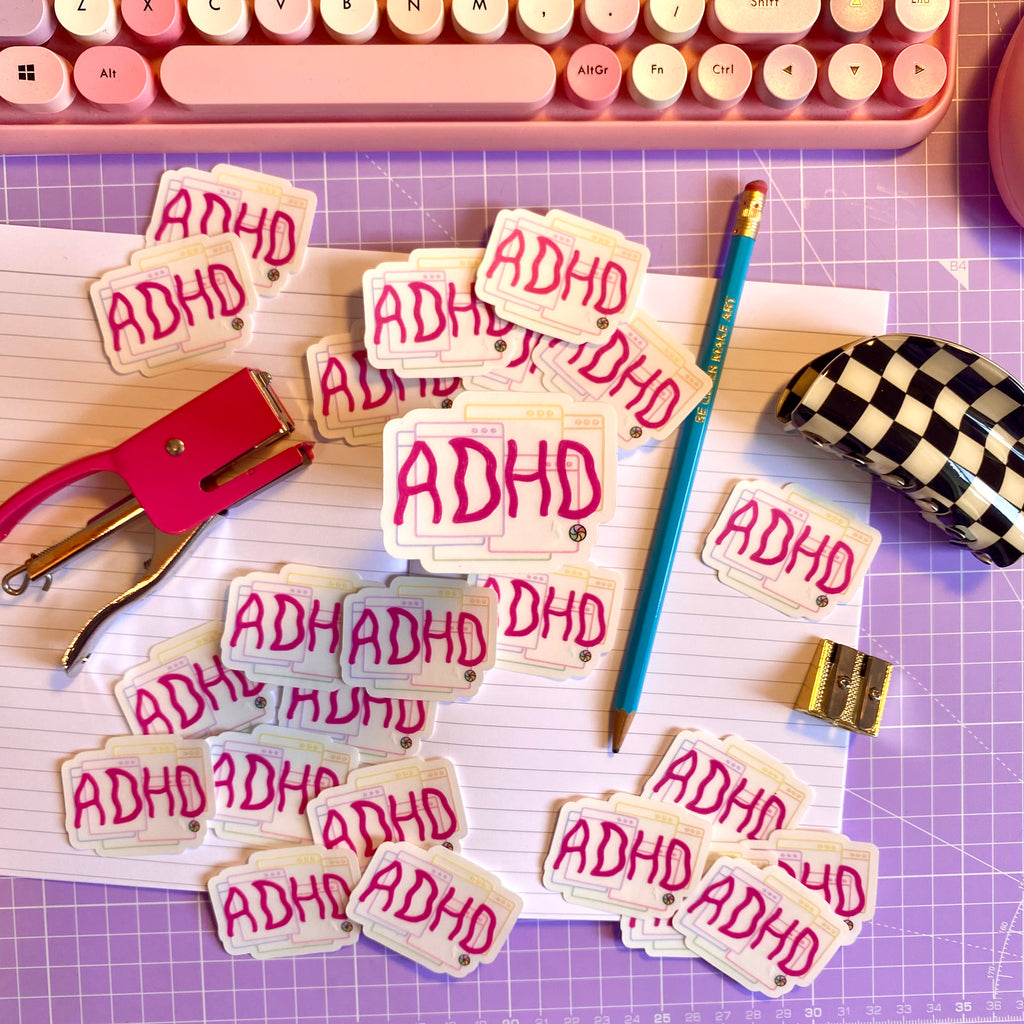“ADHD” diecut sticker - Afroditi's Art