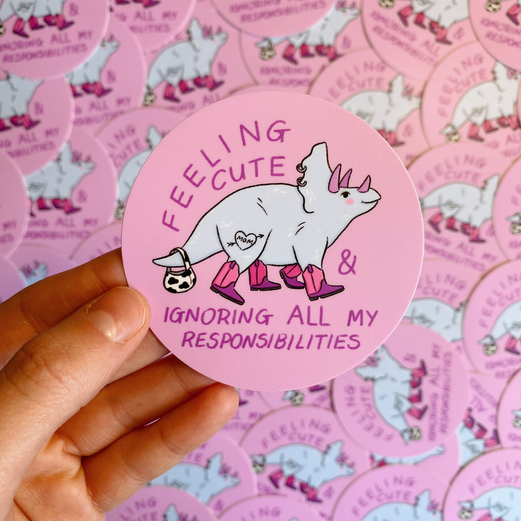 “Cute Dino” diecut sticker - Afroditi's Art