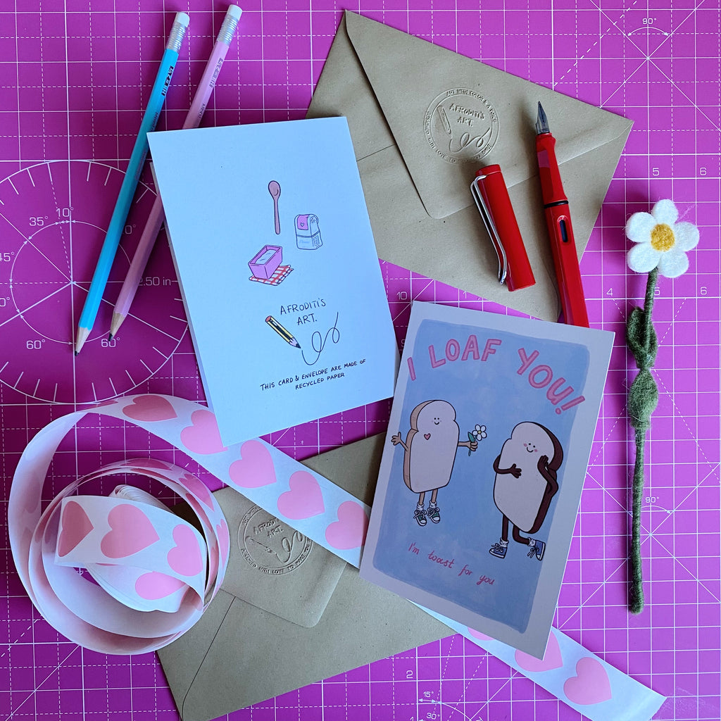 “I Loaf You” greeting card - Afroditi's Art