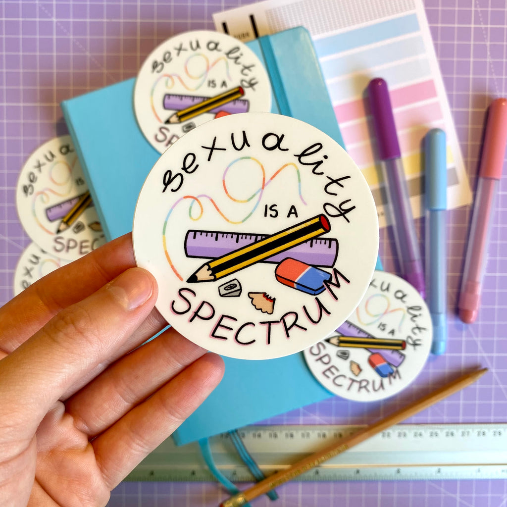 “Sexuality Is A Spectrum” diecut sticker - Afroditi's Art