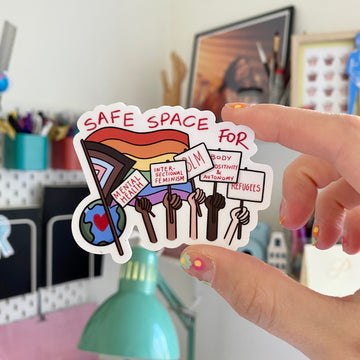 “Safe Space” die cut sticker - Afroditi's Art
