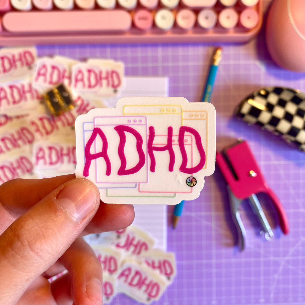 “ADHD” diecut sticker - Afroditi's Art