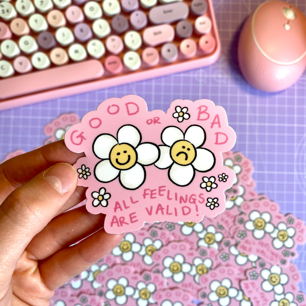 "All Feelings Are Valid" diecut sticker - Afroditi's Art