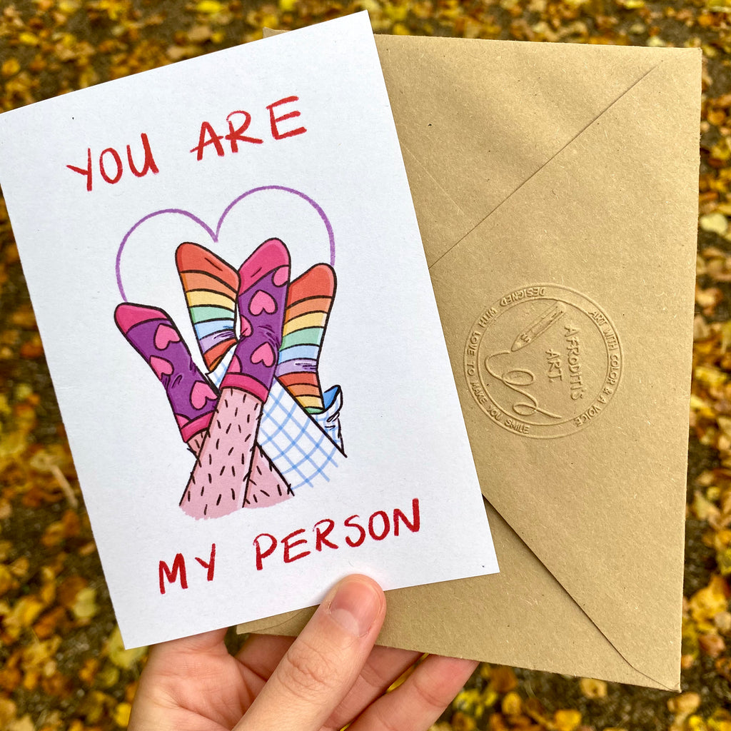 “You Are My Person” greeting card - Afroditi's Art