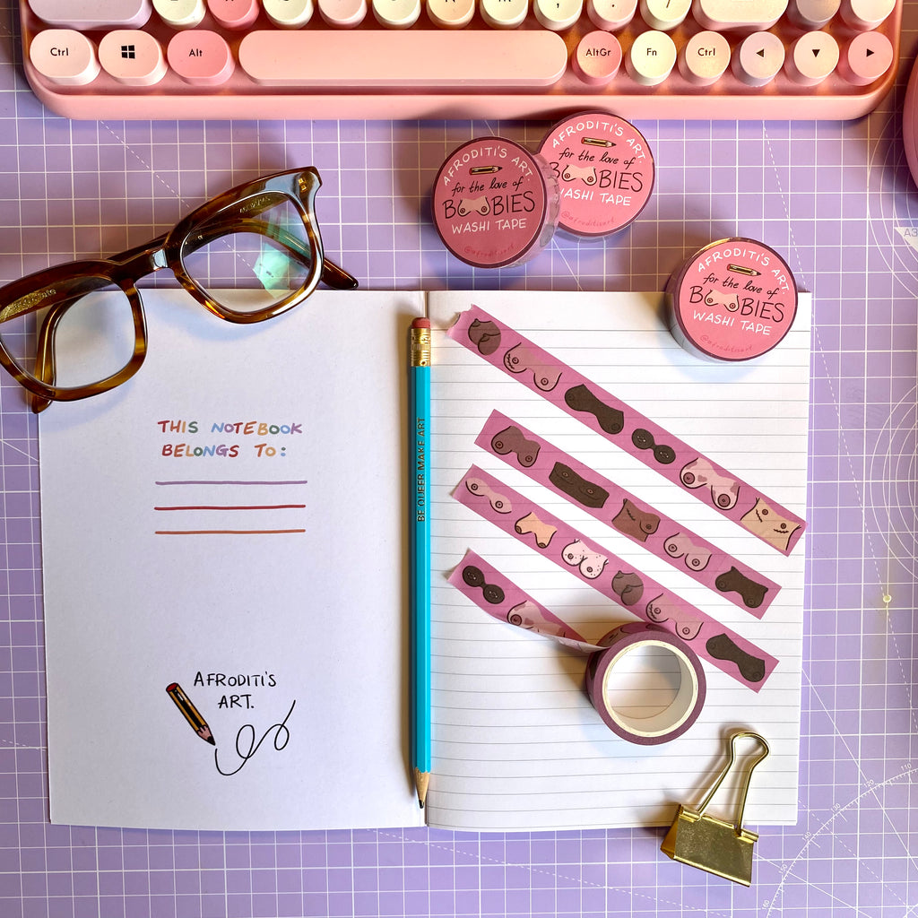 “Boobies” washi tape - Afroditi's Art