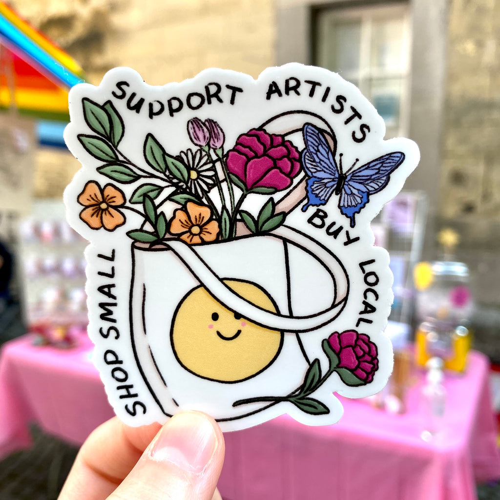 “Support Small & Local” diecut sticker - Afroditi's Art