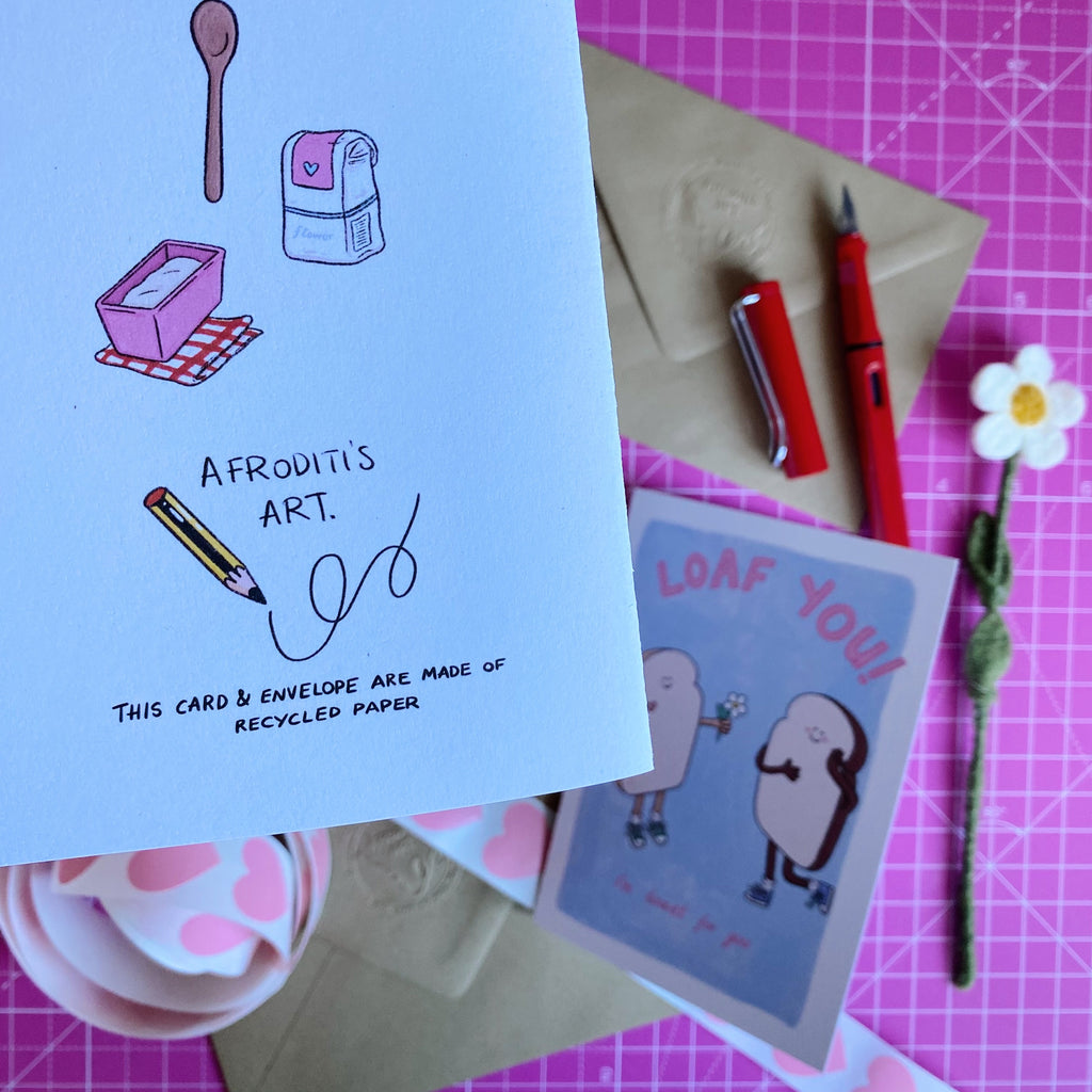 “I Loaf You” greeting card - Afroditi's Art