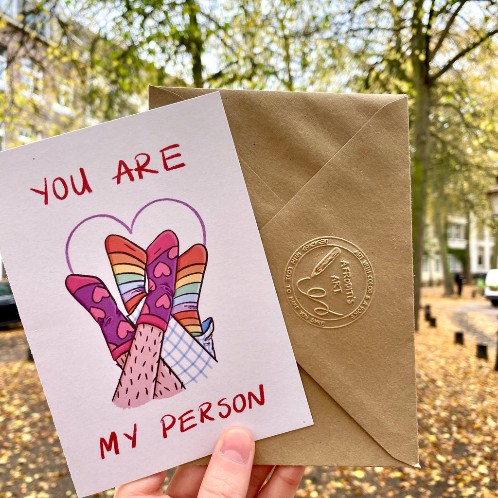 “You Are My Person” greeting card - Afroditi's Art