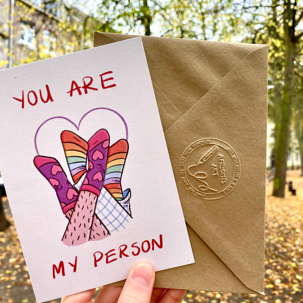 “You Are My Person” greeting card - Afroditi's Art