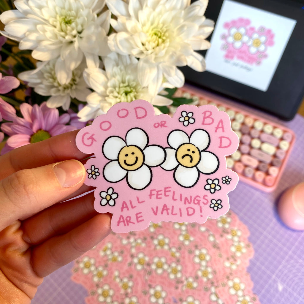 "All Feelings Are Valid" diecut sticker - Afroditi's Art