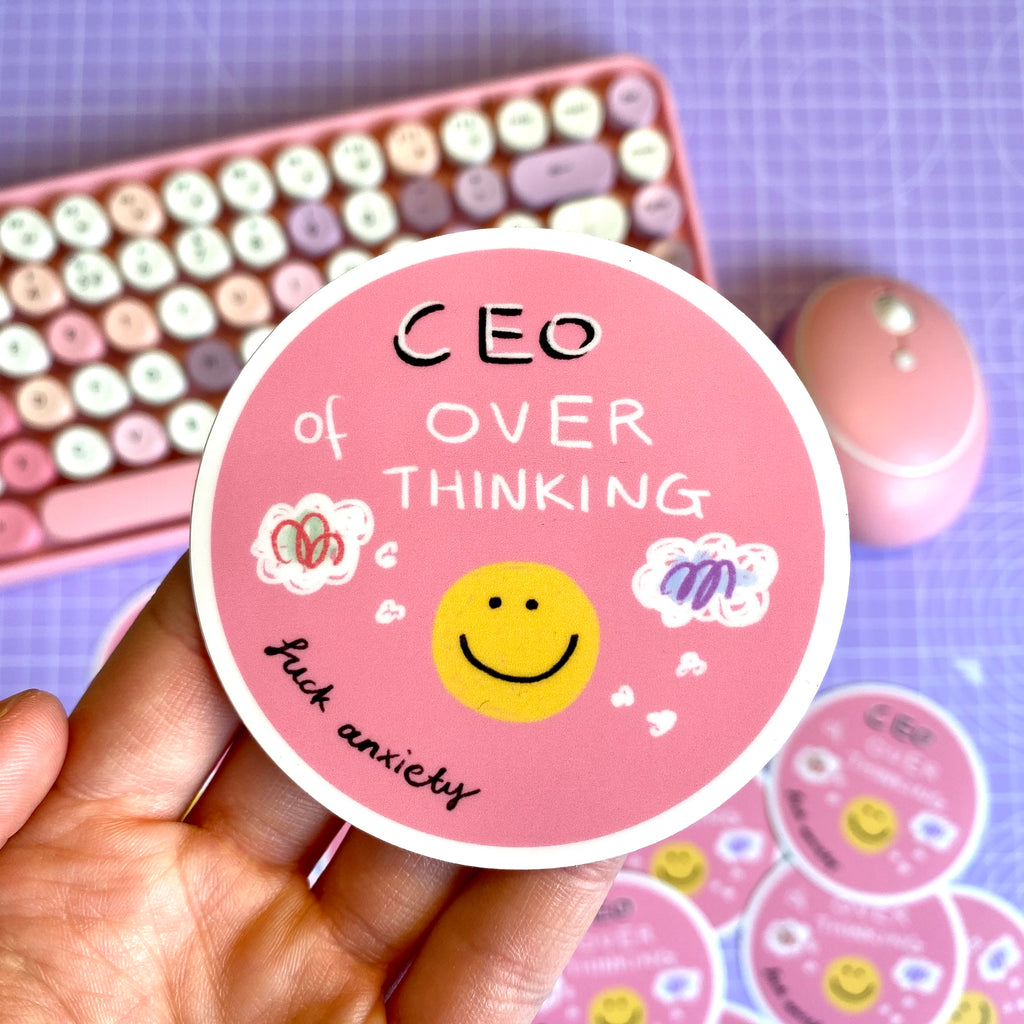 "CEO of Overthinking" die cut sticker - Afroditi's Art