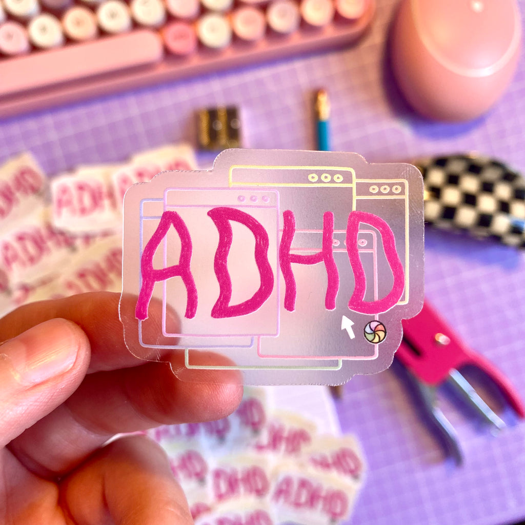 “ADHD” diecut sticker - Afroditi's Art