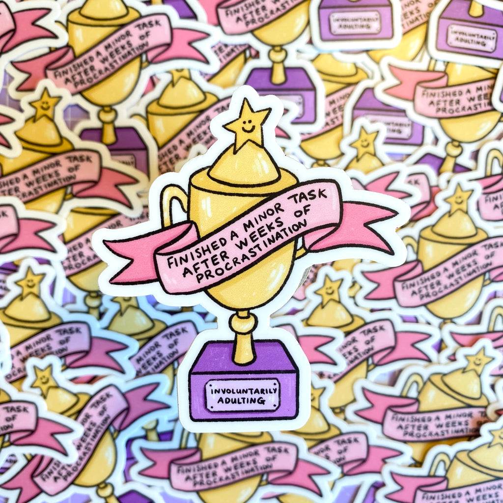 "Procrastination Award" diecut sticker - Afroditi's Art