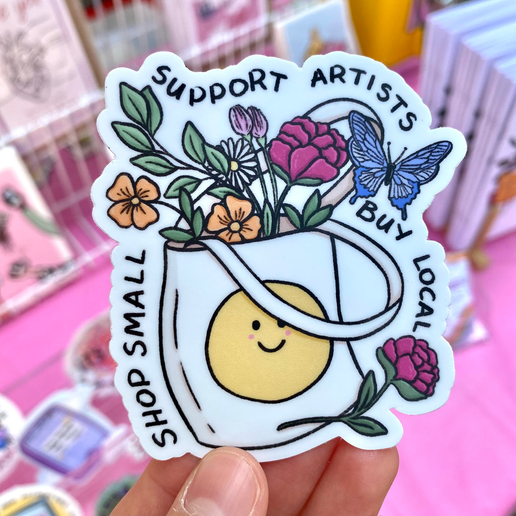 “Support Small & Local” diecut sticker - Afroditi's Art