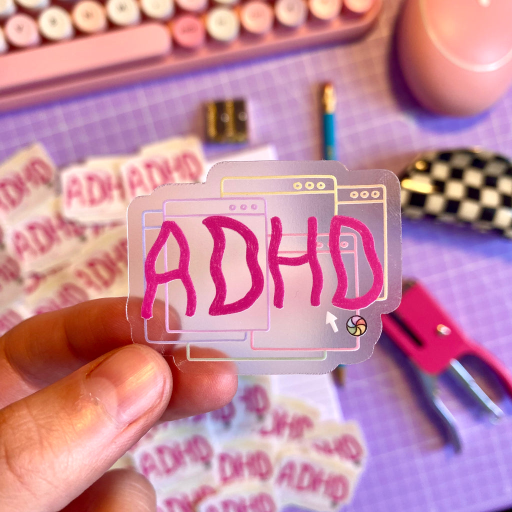 “ADHD” diecut sticker - Afroditi's Art