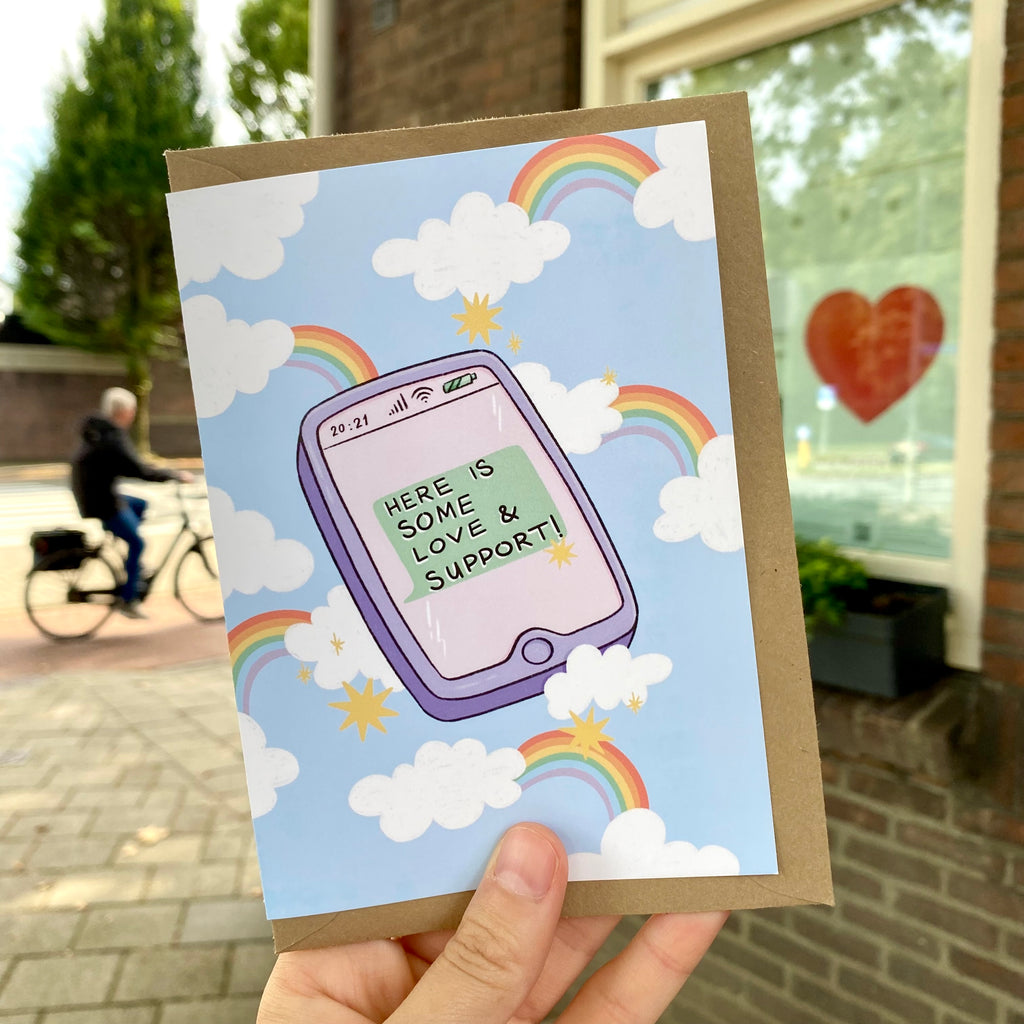 “Love & Support” greeting card - Afroditi's Art